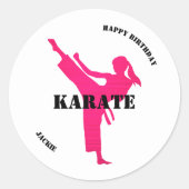 Karate Meisje Verjaardag Stickers (Voorkant)