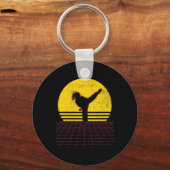 Karate Meisje Vintage Sleutelhanger (Voorkant)