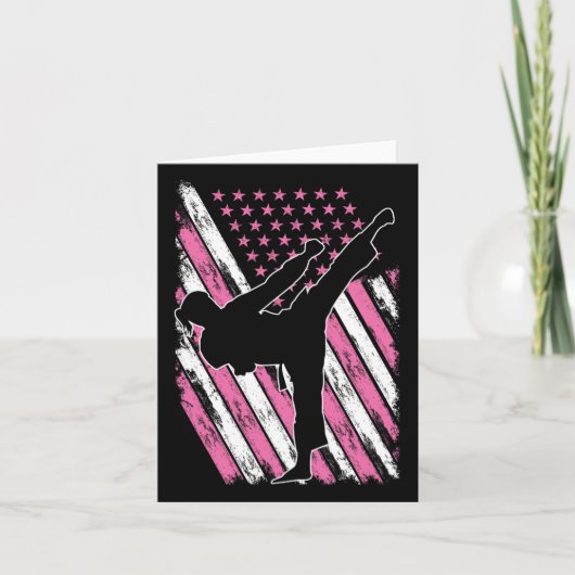 Karate Meisje Vlag Amerikaanse Martial Arts Kaart (Voorkant)