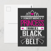 Karate meisjes vergeten prinses om een zwarte band briefkaart (Voorkant / Achterkant)