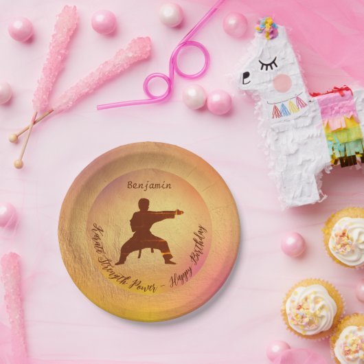 Karate Modern Martial Arts Happy Birthday Papieren Bordje (Feest)