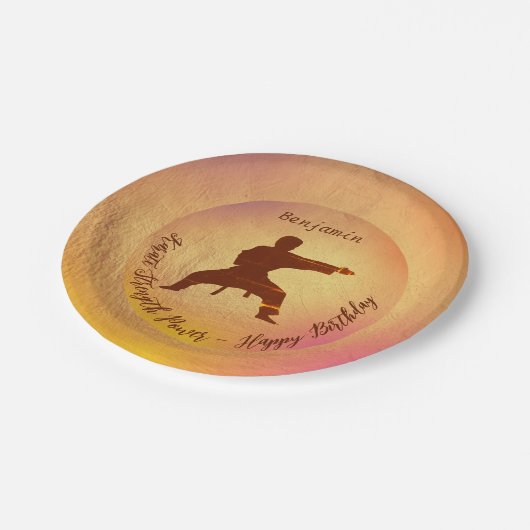 Karate Modern Martial Arts Happy Birthday Papieren Bordje (Gekanteld)