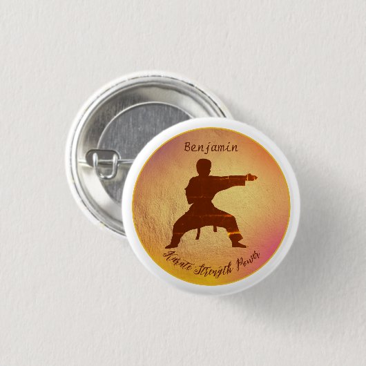 Karate Modern Martial Arts Name Persoonlijk Ronde Button 3,2 Cm (Voorkant /achterkant)