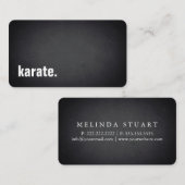 karate. Modern Minimalist Blackboard Professional Visitekaartje (Voorkant / Achterkant)