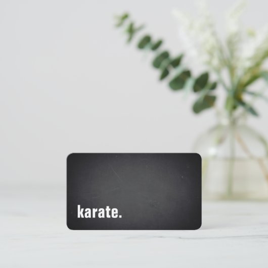 karate. Modern Minimalist Blackboard Professional Visitekaartje (Staand voorkant)