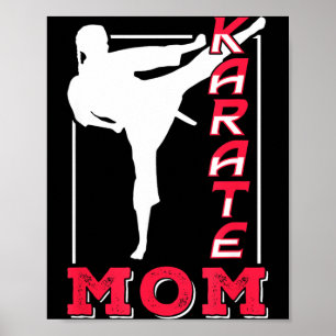 Karate Moeder Coach Belt Vechtkunst Vechtster Moed Poster