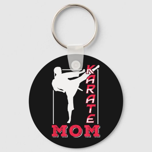 Karate Moeder Coach Riem Vechtkunst Vechtster Moed Sleutelhanger (Voorkant)