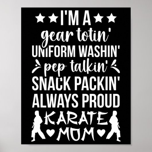 Karate moeder definitie Karate moeder Karate mama Poster (Voorkant)