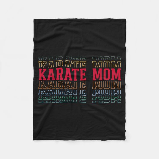 Karate Moeder Grappige Gelaagde Tekst Moeder Mama  Fleece Deken (Voorkant)