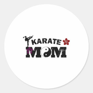 Karate Moeder T-shirt  Ronde Sticker