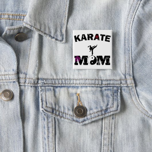 Karate MOEDER Vierkante Button 5,1 Cm (In situ)