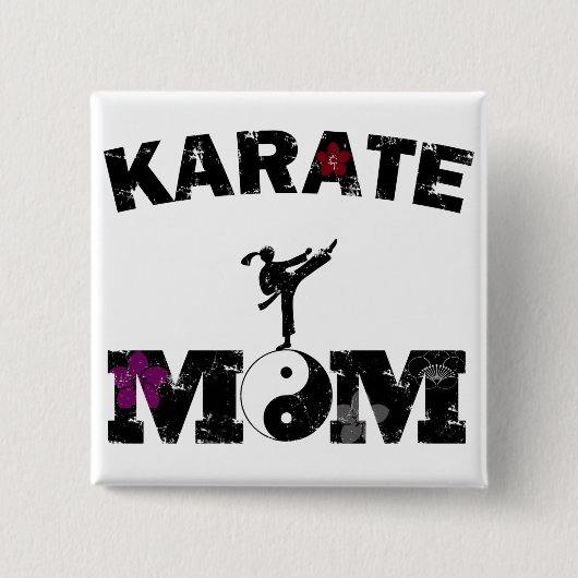Karate MOEDER Vierkante Button 5,1 Cm (Voorkant)