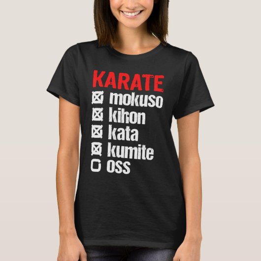 Karate Mokuso Kihon Kata Kumite Training  Shotokan T-shirt (Voorkant)