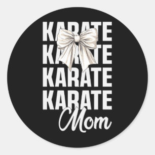 Karate Mom Coquette Bow Schattigee Martial Art Lov Ronde Sticker
