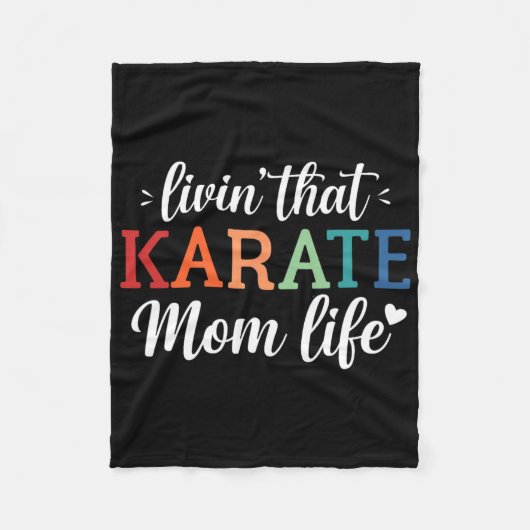 Karate Mom leven Retro - Fleece Deken (Voorkant)