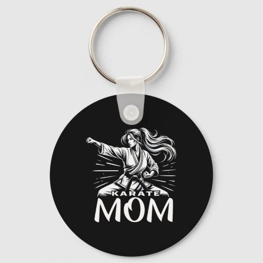Karate Mom Martial Arts Moeder Familie Bonding Sleutelhanger (Voorkant)