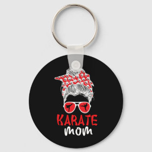 Karate Mom Messy Bun Karate Mama Karate Moeder Sleutelhanger