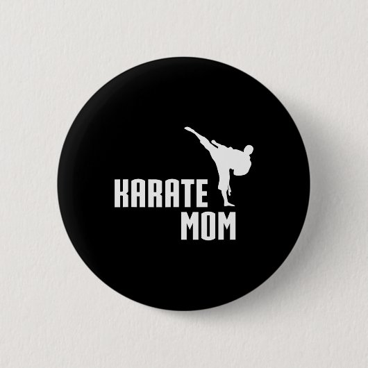 Karate Mom Shirt Ronde Button 5,7 Cm (Voorkant)