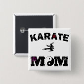 Karate MOM Vierkante Button 5,1 Cm (Voorkant /achterkant)