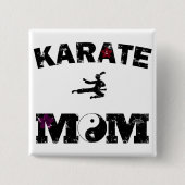 Karate MOM Vierkante Button 5,1 Cm (Voorkant)