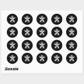 Karate Monkey Ironic Wildlife Ape Fighter Ronde Sticker (Vel)