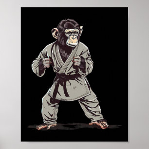 Karate Monkey Kickboksen Judo Jiu-jitsu Mma Martia Poster