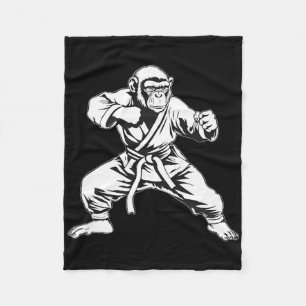 Karate Monkey Taekwondo Kickboksen Mma Judo Monkey Fleece Deken