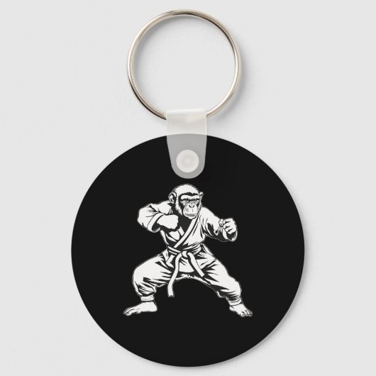 Karate Monkey Taekwondo Kickboksen Mma Judo Monkey Sleutelhanger (Voorkant)