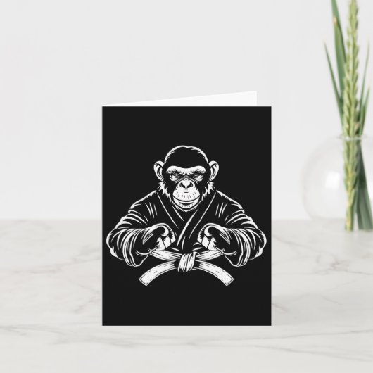 Karate Monkey Tekening Kickboksen Jiu-jitsu MMA Ma Kaart (Voorkant)