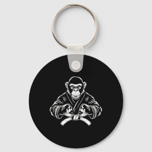 Karate Monkey Tekening Kickboksen Jiu-jitsu MMA Ma Sleutelhanger
