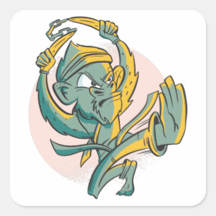 Karate Monkey Vierkante Sticker
