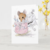 Karate Mouse Verjaardag Kaart (Gele Bloem)