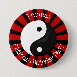Karate naam knop jongen verjaardagsfeest of evenem ronde button 7,6 cm