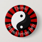 Karate Name Button Boy Birthday Party of Event (Voorkant)