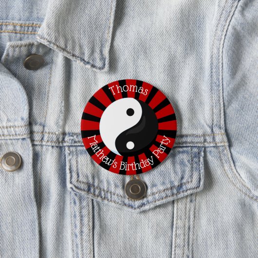 Karate Name Button Boy Birthday Party of Event (In situ)