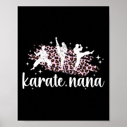 Karate Nana Leopard Karate Nana Grandma Poster (Voorkant)
