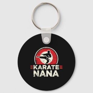 Karate Nana Retro Kick Silhouette Sleutelhanger