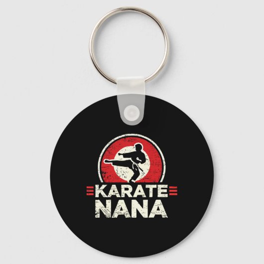 Karate Nana Retro Kick Silhouette Sleutelhanger (Voorkant)