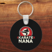 Karate Nana Retro Kick Silhouette Sleutelhanger (Voorkant)