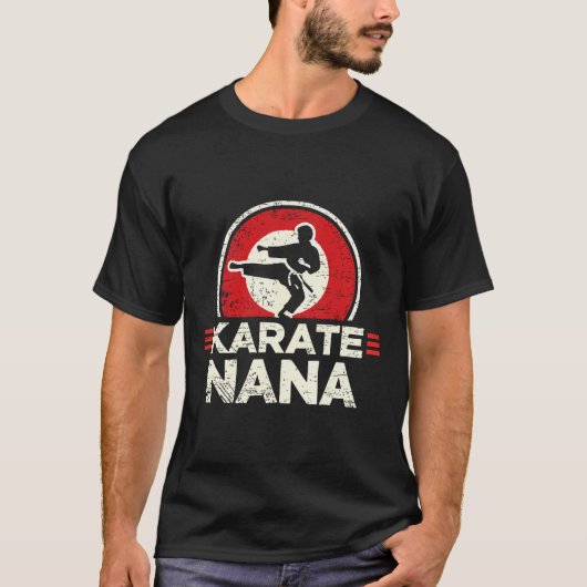 Karate Nana Retro Kick Silhouette T-shirt (Voorkant)
