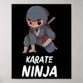 Karate Ninja Boy Funny Martial Arts Sport Poster (Voorkant)