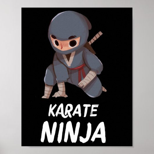 Karate Ninja Boy Funny Martial Arts Sport Poster (Voorkant)