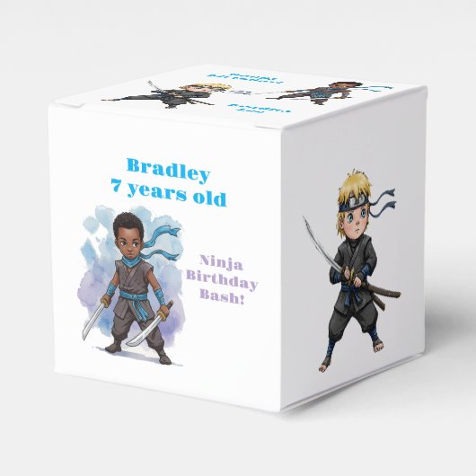 Karate Ninja Boy's Verjaardag Bash Bedankdoosjes (Voorkant Zijde)