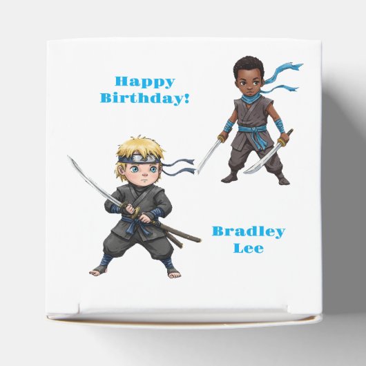 Karate Ninja Boy's Verjaardag Bash Bedankdoosjes (Bovenkant)