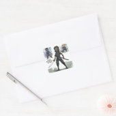 Karate Ninja Boy's Verjaardag Bash Vierkante Sticker (Envelop)