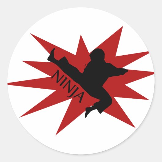 Karate Ninja Ronde Sticker (Voorkant)