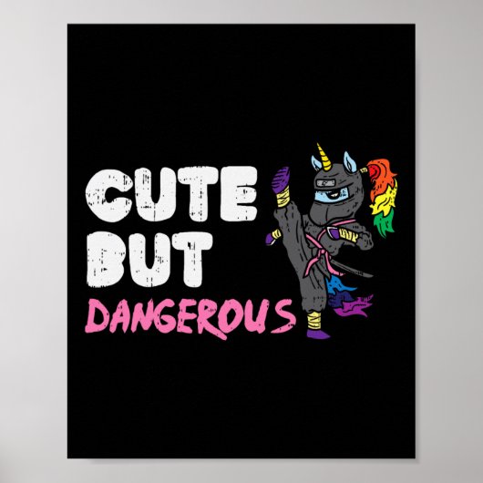 Karate Ninja Unicorn Schattige Dangerous Martial A Poster (Voorkant)