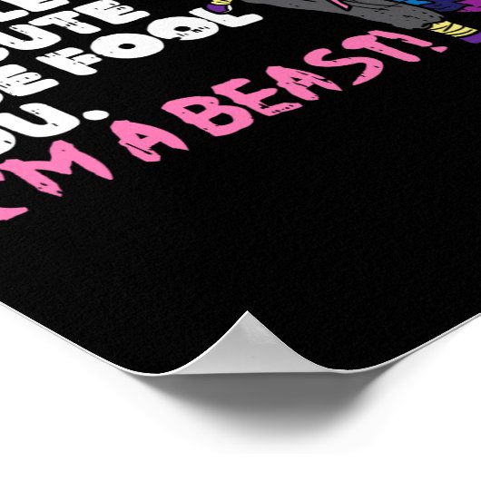 Karate Ninja Unicorn Schattige Gezicht Beest Taekw Poster (Hoek)