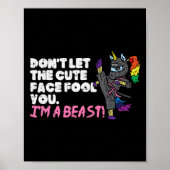 Karate Ninja Unicorn Schattige Gezicht Beest Taekw Poster (Voorkant)