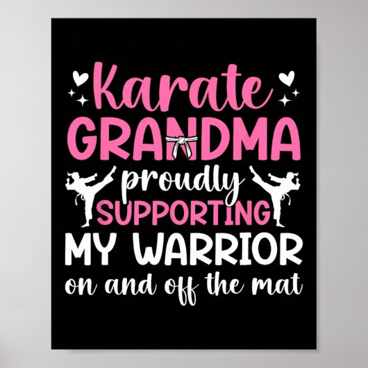 Karate Oma Ondersteunt Mijn Strijder Karate Oma Poster (Voorkant)